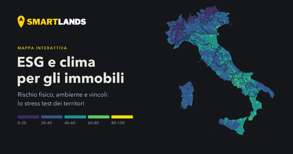Anteprima della mappa: Rischio ESG e climatico degli immobili: lo stress test dei comuni italiani