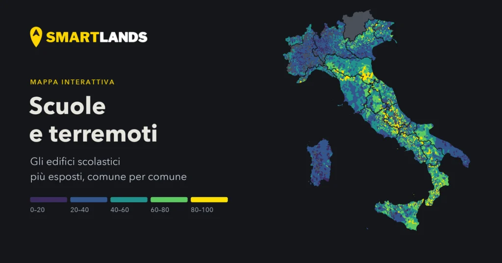 Anteprima della mappa: Scuole e terremoti: quanti edifici scolastici sono in zona sismica e senza interventi