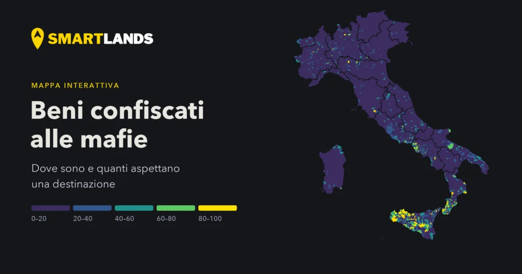 Anteprima della mappa: Beni confiscati alle mafie: dove sono e quanti aspettano una destinazione