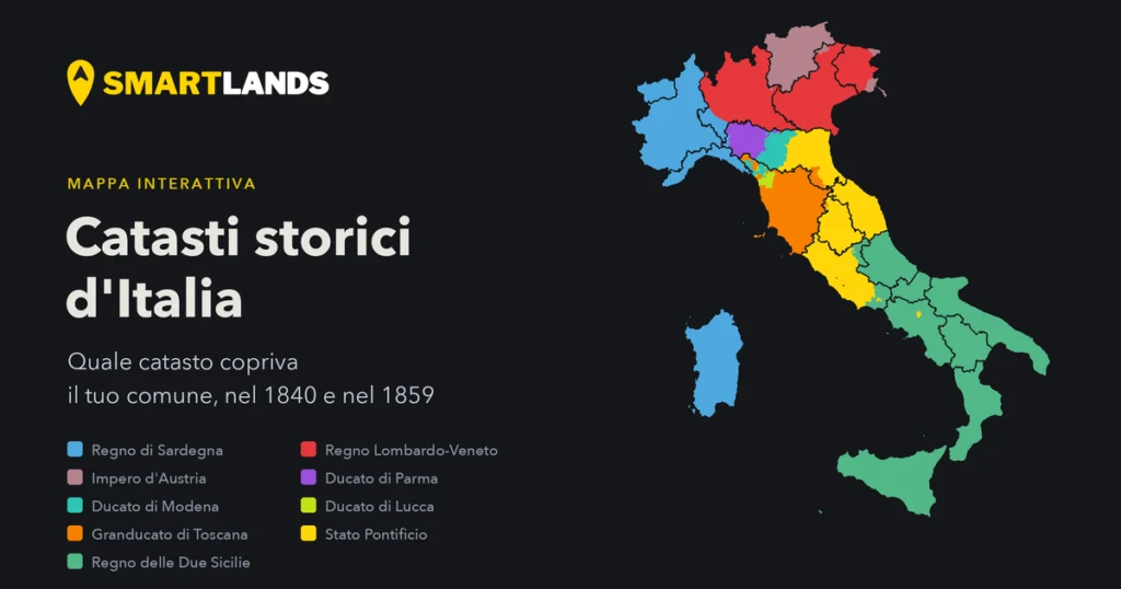 Anteprima della mappa: Catasti storici d Italia: quale catasto copriva il tuo comune e dove si consulta