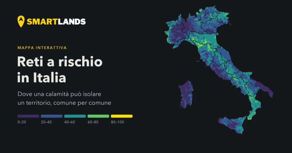 Anteprima della mappa: Reti di telecomunicazione a rischio: dove una calamità può isolare un territorio