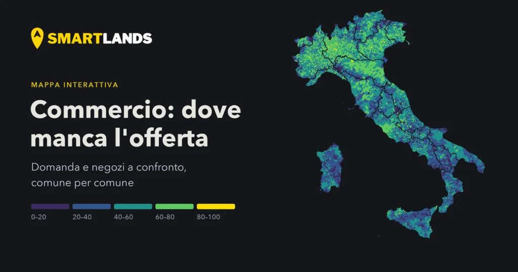 Anteprima della mappa: Dove aprire un negozio: la mappa dei comuni con domanda alta e poca offerta