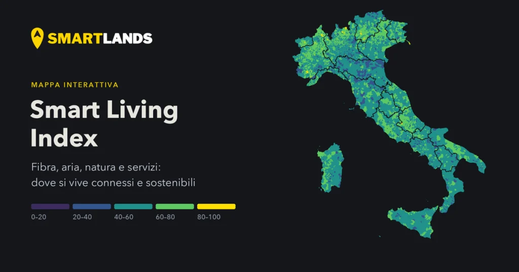 Anteprima della mappa: Smart Living Index: i comuni italiani più pronti per vivere connessi e sostenibili